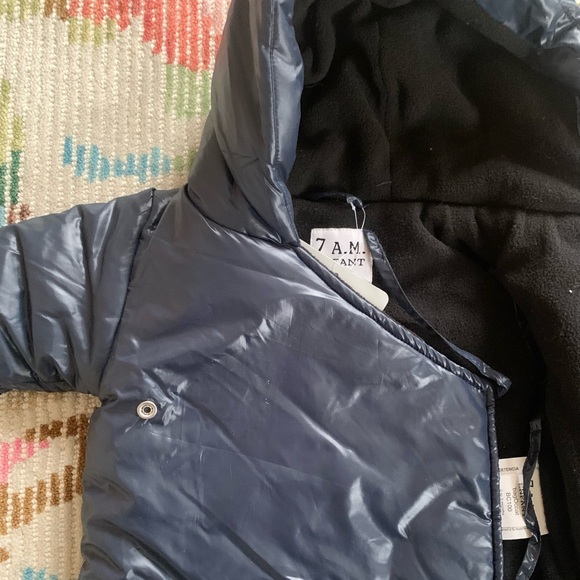 7AM Enfant Navy BagOCoat Bunting Suit 0-3 Mths - Picture 7 of 9